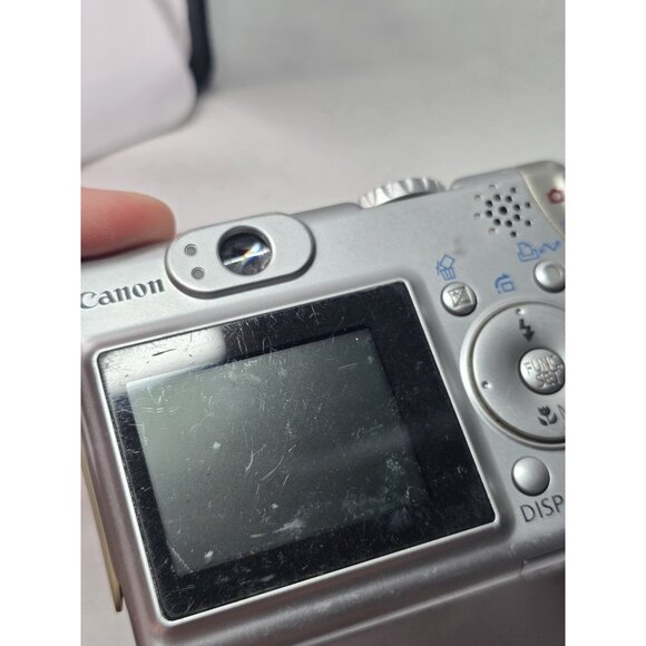 Canon PowerShot A530 5.0MP Digital Camera Silver READ-Small Black Line On Screen - Picture 6 of 16